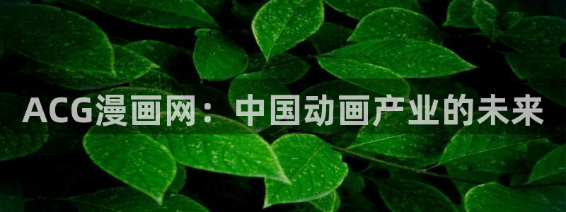 香蕉漫画书免费：ACG漫画网：中国动画产业的未来